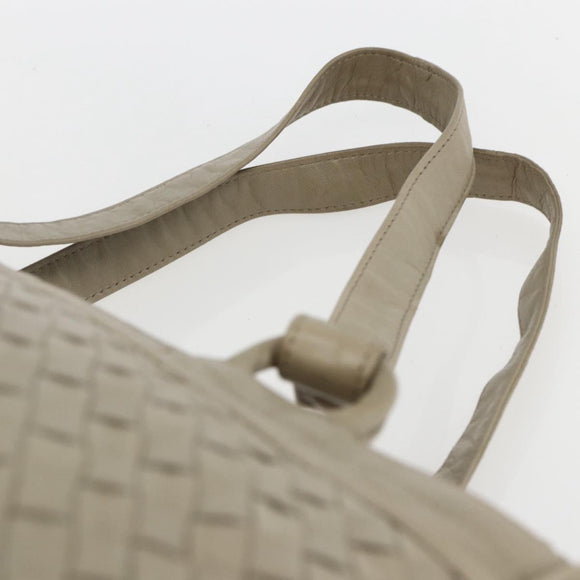 BOTTEGA VENETA INTRECCIATO Hand Bag Leather Beige Gold Auth 155700