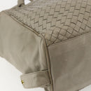 BOTTEGA VENETA INTRECCIATO Hand Bag Leather Beige Gold Auth 155700-18