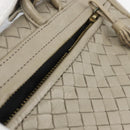 BOTTEGA VENETA INTRECCIATO Hand Bag Leather Beige Gold Auth 155700-19