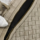 BOTTEGA VENETA INTRECCIATO Hand Bag Leather Beige Gold Auth 155700-11