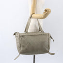 BOTTEGA VENETA INTRECCIATO Hand Bag Leather Beige Gold Auth 155700-25