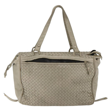 BOTTEGA VENETA INTRECCIATO Hand Bag Leather Beige Gold Auth 155700 - 0