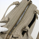 BOTTEGA VENETA INTRECCIATO Hand Bag Leather Beige Gold Auth 155700-6