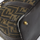 FENDI Zucca Canvas Hand Bag Black Brown gold Auth 155701-14