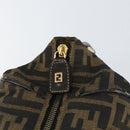 FENDI Zucca Canvas Hand Bag Black Brown gold Auth 155701-19