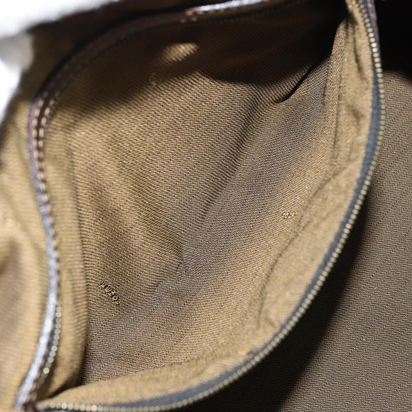 FENDI Zucca Canvas Hand Bag Black Brown gold Auth 155701