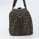 FENDI Zucca Canvas Hand Bag Black Brown gold Auth 155701-4