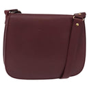 CARTIER Must Line Shoulder Bag Leather Bordeaux Gold Auth 155704-1