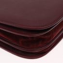 CARTIER Must Line Shoulder Bag Leather Bordeaux Gold Auth 155704-9