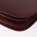 CARTIER Must Line Shoulder Bag Leather Bordeaux Gold Auth 155704-14