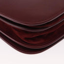 CARTIER Must Line Shoulder Bag Leather Bordeaux Gold Auth 155704-15