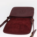 CARTIER Must Line Shoulder Bag Leather Bordeaux Gold Auth 155704-10