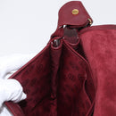 CARTIER Must Line Shoulder Bag Leather Bordeaux Gold Auth 155704-19
