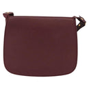CARTIER Must Line Shoulder Bag Leather Bordeaux Gold Auth 155704-13