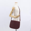 CARTIER Must Line Shoulder Bag Leather Bordeaux Gold Auth 155704-22