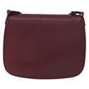 CARTIER Must Line Shoulder Bag Leather Bordeaux Gold Auth 155704-2