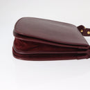 CARTIER Must Line Shoulder Bag Leather Bordeaux Gold Auth 155704-3