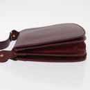 CARTIER Must Line Shoulder Bag Leather Bordeaux Gold Auth 155704-4