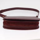 CARTIER Must Line Shoulder Bag Leather Bordeaux Gold Auth 155704-5