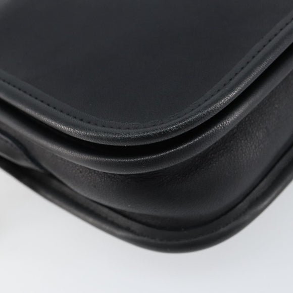 Coach Shoulder Bag Leather Black Gold Auth 155705