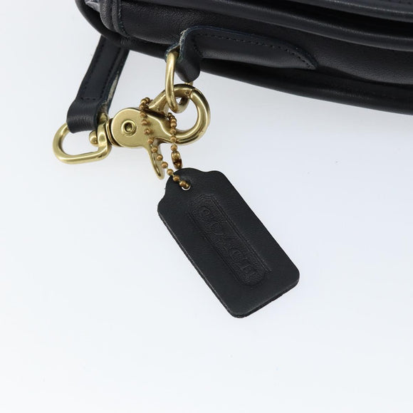 Coach Shoulder Bag Leather Black Gold Auth 155705