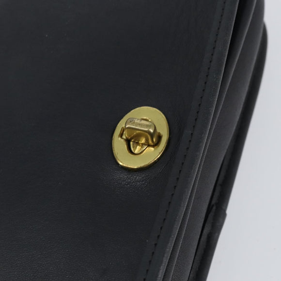 Coach Shoulder Bag Leather Black Gold Auth 155705