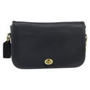 Coach Shoulder Bag Leather Black Gold Auth 155705-2