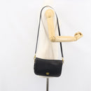 Coach Shoulder Bag Leather Black Gold Auth 155705-23