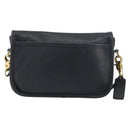 Coach Shoulder Bag Leather Black Gold Auth 155705-3
