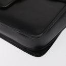 CELINE Horse Carriage Shoulder Bag Leather Black Gold Auth 155706-11