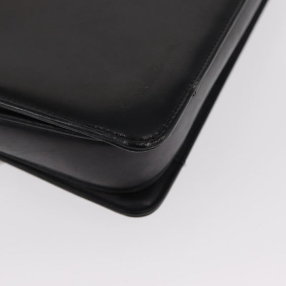 CELINE Horse Carriage Shoulder Bag Leather Black Gold Auth 155706