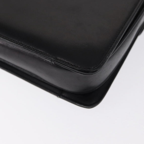 CELINE Horse Carriage Shoulder Bag Leather Black Gold Auth 155706