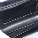 CELINE Horse Carriage Shoulder Bag Leather Black Gold Auth 155706-17