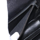 CELINE Horse Carriage Shoulder Bag Leather Black Gold Auth 155706-21