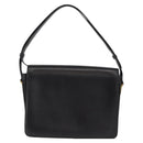 CELINE Horse Carriage Shoulder Bag Leather Black Gold Auth 155706-3