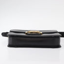 CELINE Horse Carriage Shoulder Bag Leather Black Gold Auth 155706-9