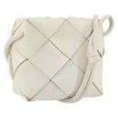 BOTTEGA VENETA MAXI INTRECCIATO Cassette Mini Bag Leather White Gold Auth 155708-1