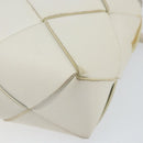 BOTTEGA VENETA MAXI INTRECCIATO Cassette Mini Bag Leather White Gold Auth 155708-10