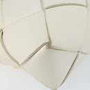 BOTTEGA VENETA MAXI INTRECCIATO Cassette Mini Bag Leather White Gold Auth 155708-11