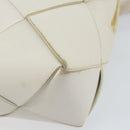BOTTEGA VENETA MAXI INTRECCIATO Cassette Mini Bag Leather White Gold Auth 155708-12