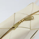 BOTTEGA VENETA MAXI INTRECCIATO Cassette Mini Bag Leather White Gold Auth 155708-14