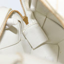 BOTTEGA VENETA MAXI INTRECCIATO Cassette Mini Bag Leather White Gold Auth 155708-15