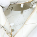 BOTTEGA VENETA MAXI INTRECCIATO Cassette Mini Bag Leather White Gold Auth 155708-16