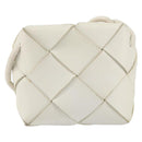 BOTTEGA VENETA MAXI INTRECCIATO Cassette Mini Bag Leather White Gold Auth 155708-2
