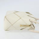 BOTTEGA VENETA MAXI INTRECCIATO Cassette Mini Bag Leather White Gold Auth 155708-4