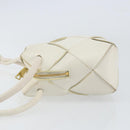 BOTTEGA VENETA MAXI INTRECCIATO Cassette Mini Bag Leather White Gold Auth 155708-5