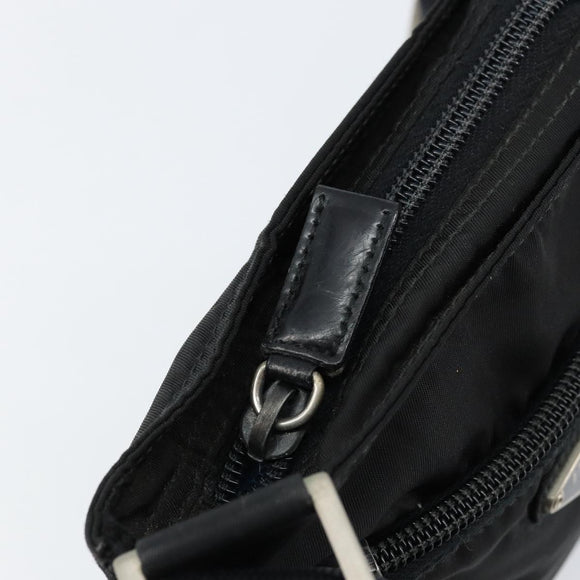 PRADA Shoulder Bag Nylon Black Silver Auth 155709