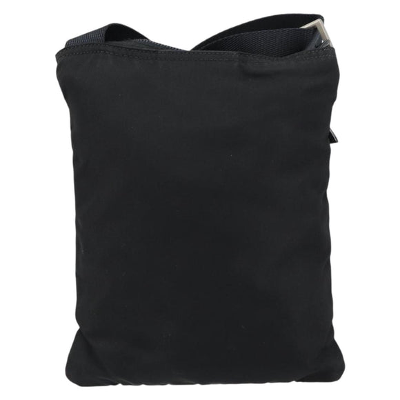PRADA Shoulder Bag Nylon Black Silver Auth 155709
