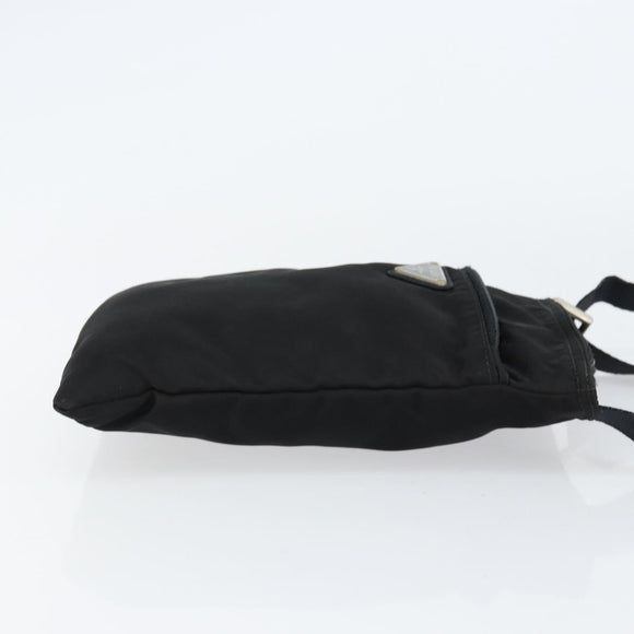 PRADA Shoulder Bag Nylon Black Silver Auth 155709