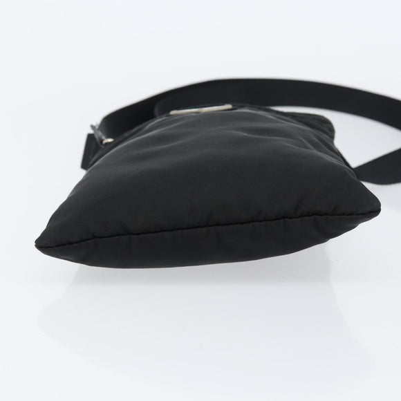 PRADA Shoulder Bag Nylon Black Silver Auth 155709